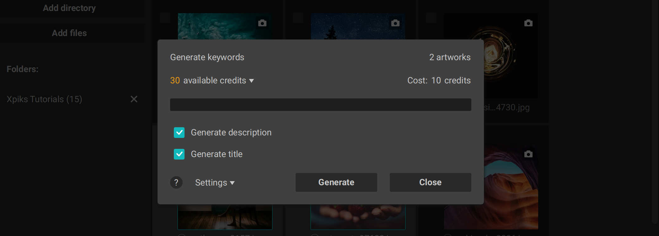Batch generate AI keywords