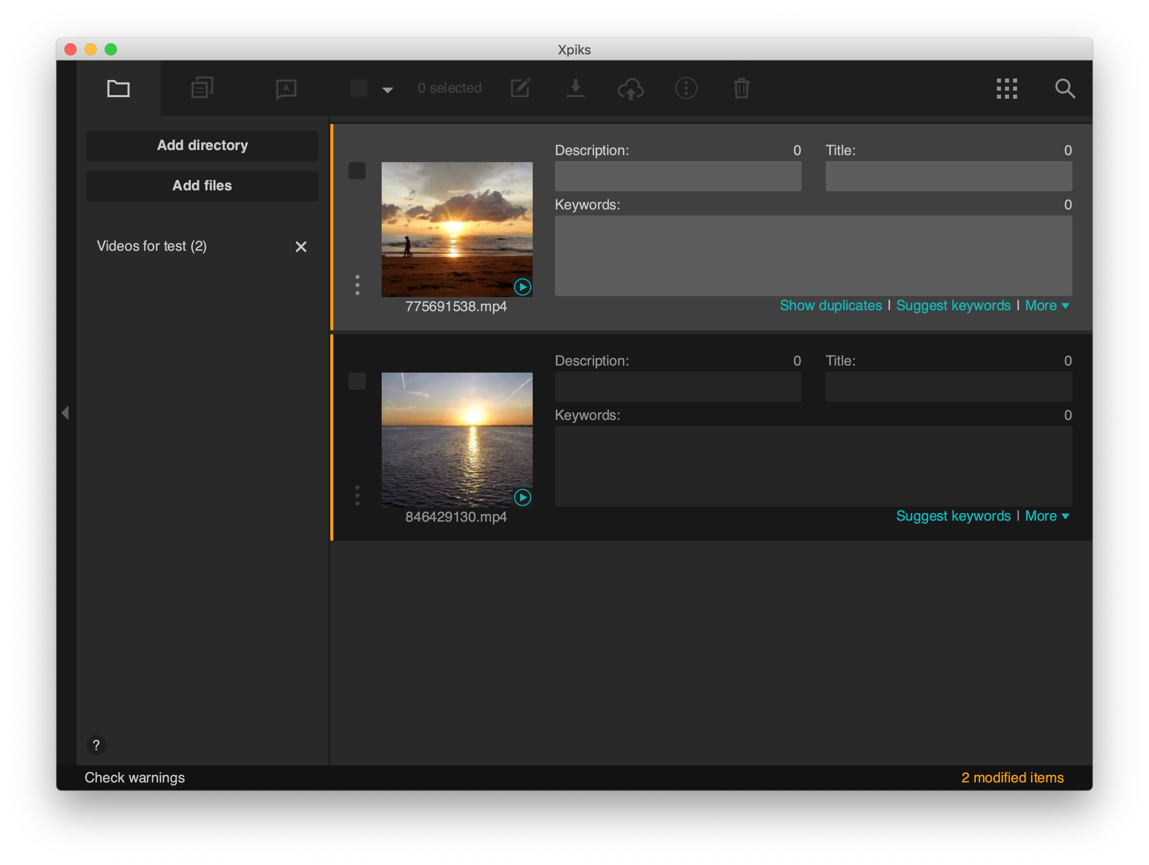 Add video files to Xpiks