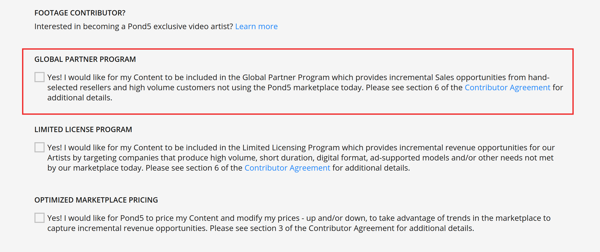 Global Partner opt-out