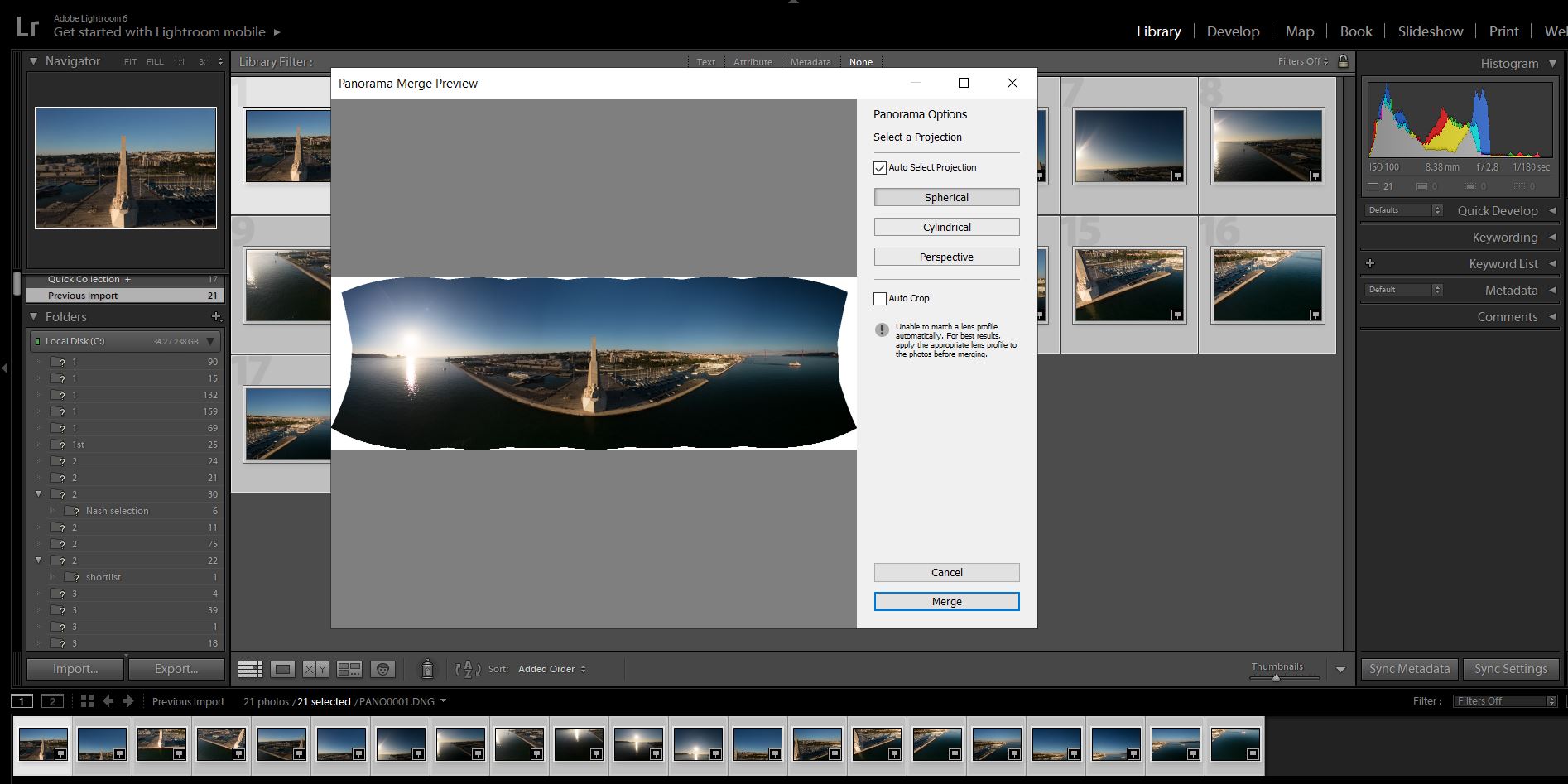 Lightroom panorama