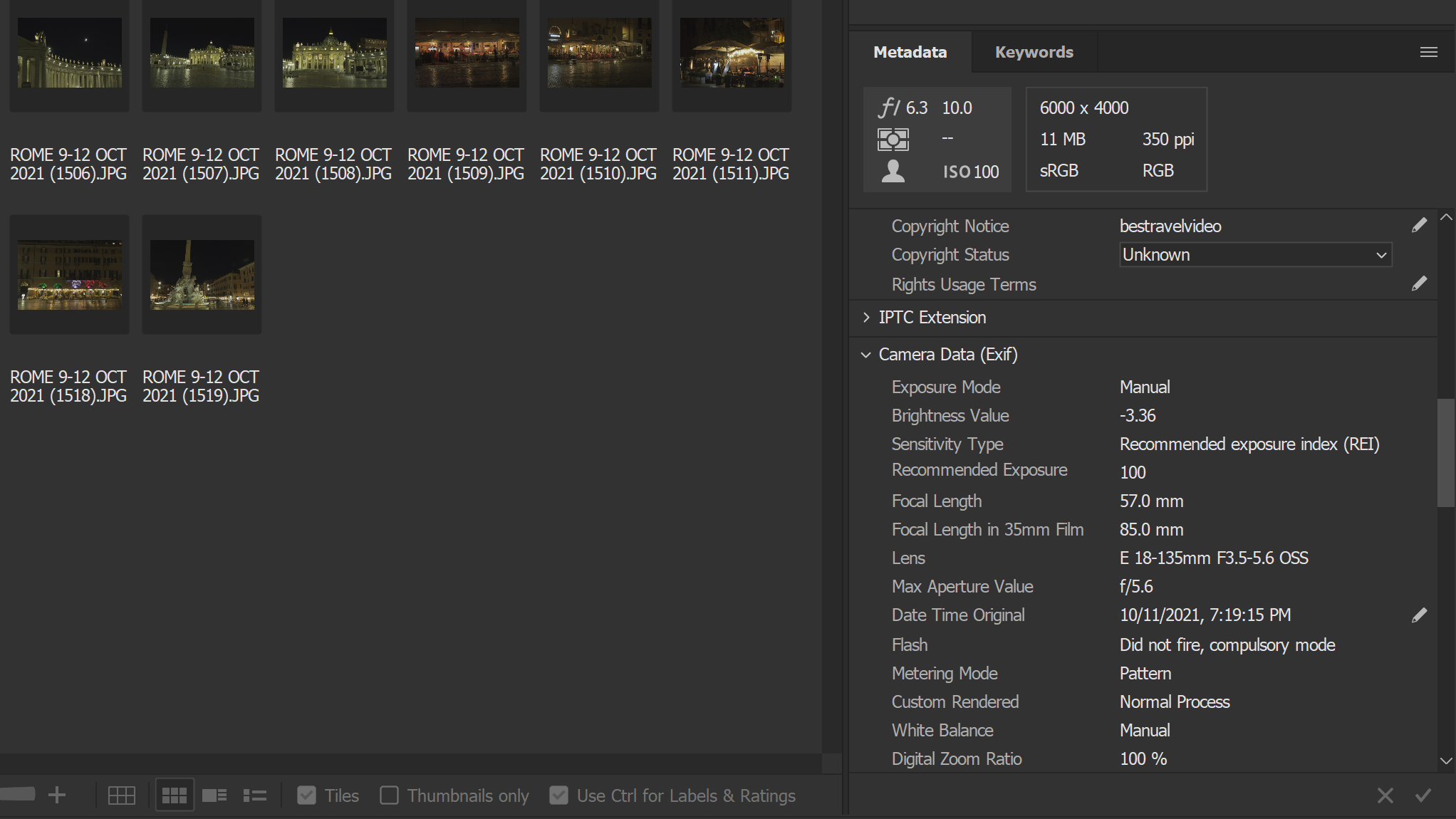 Adobe Bridge Metadata