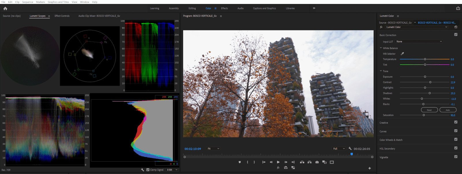 Video histogram example