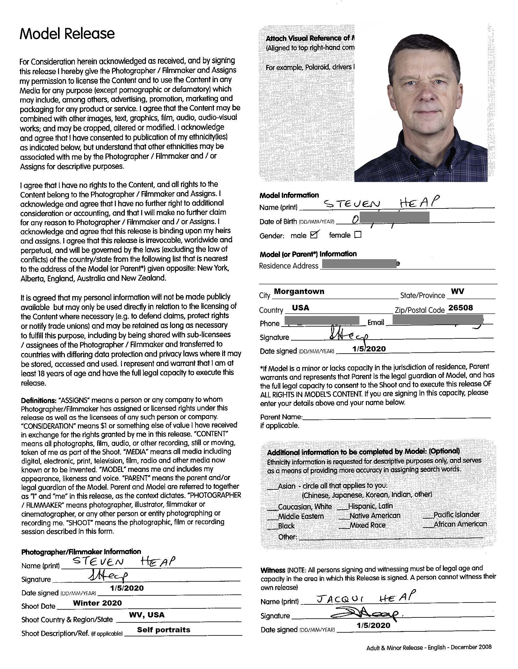 Steve Heap Model Release