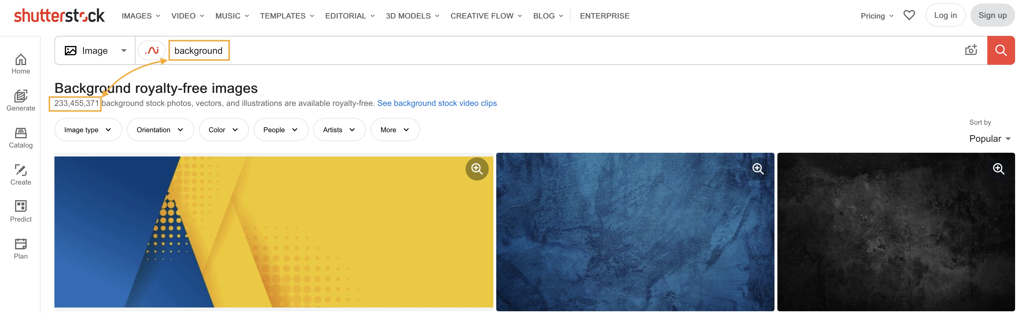 Background search results