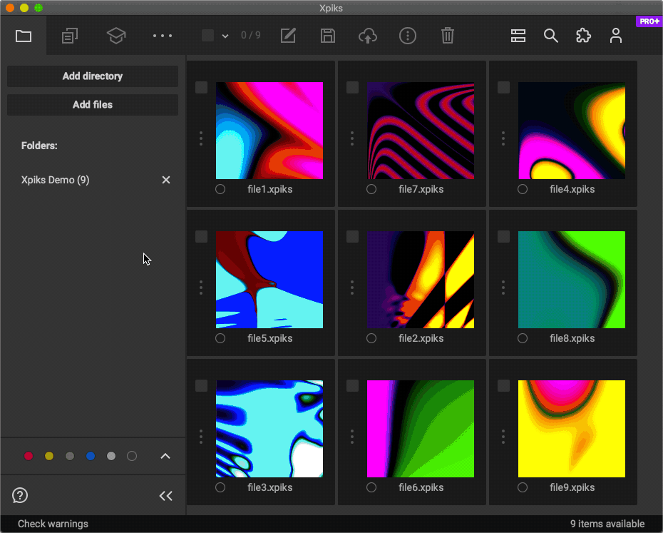 Select files for upload