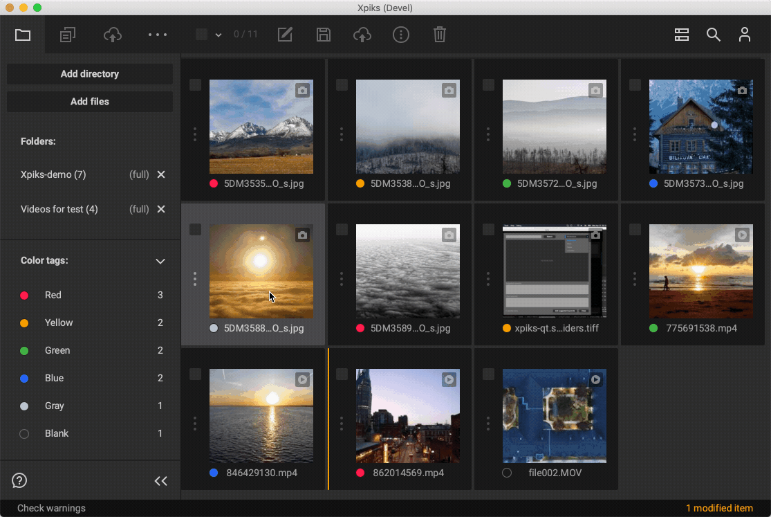 Color tags filtering